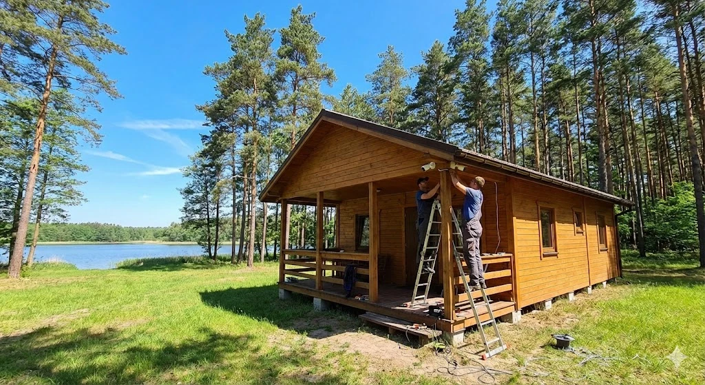 montaz kamer domek letniskowy nad jeziorem